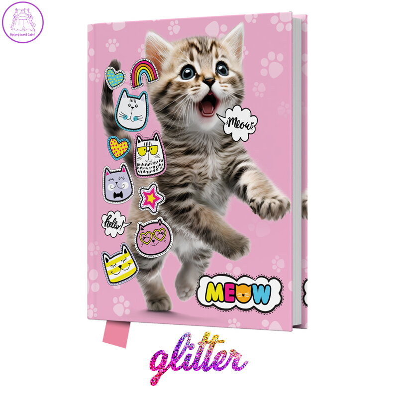 Památník JUNIOR 14x18 cm, 80 list. čistý - Meow