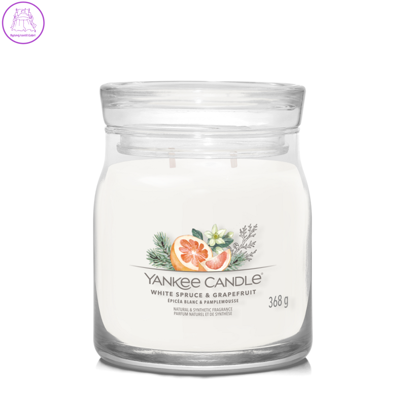 Svíčka Yankee Candle - White Spruce & Grapefruit, střední