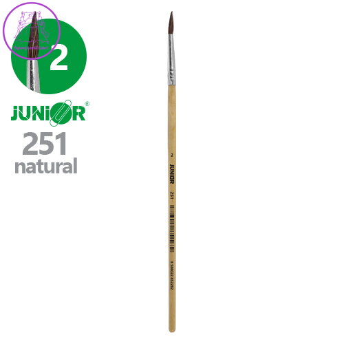 Štetec guľatý JUNIOR č. 2" 251 Natural