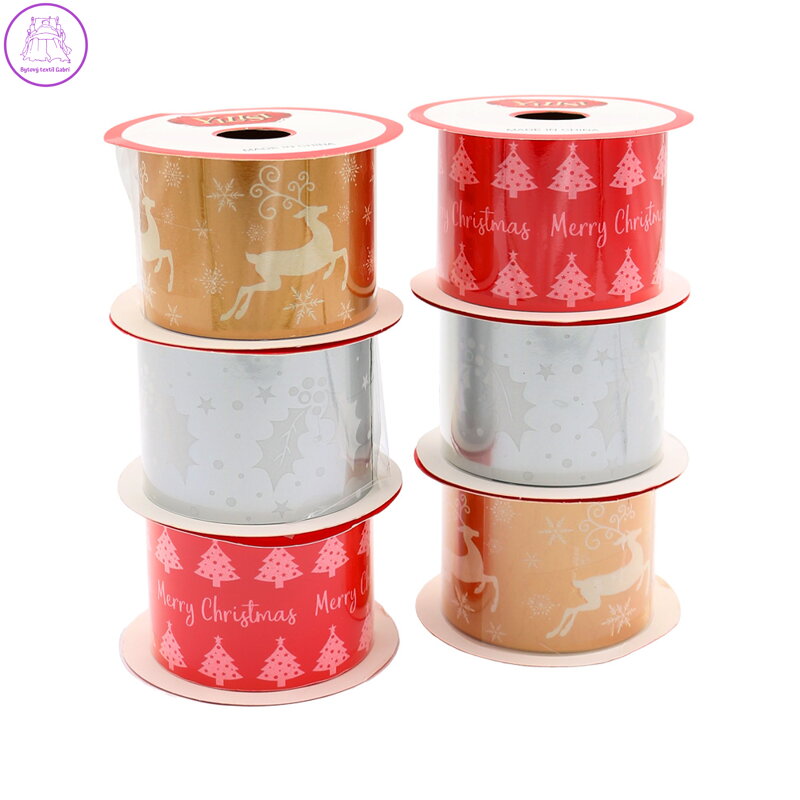 Ozdobná stuha, šířka 50 mm (směs vánočních motivů)
