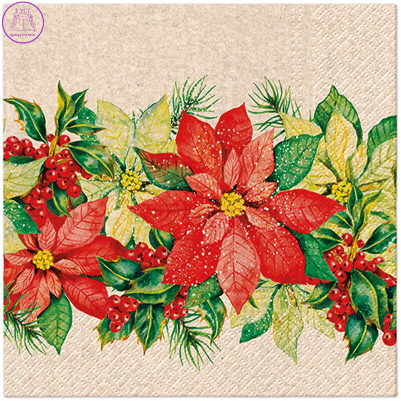 Ubrousky PAW L 33x33cm We Care Noble Poinsettia