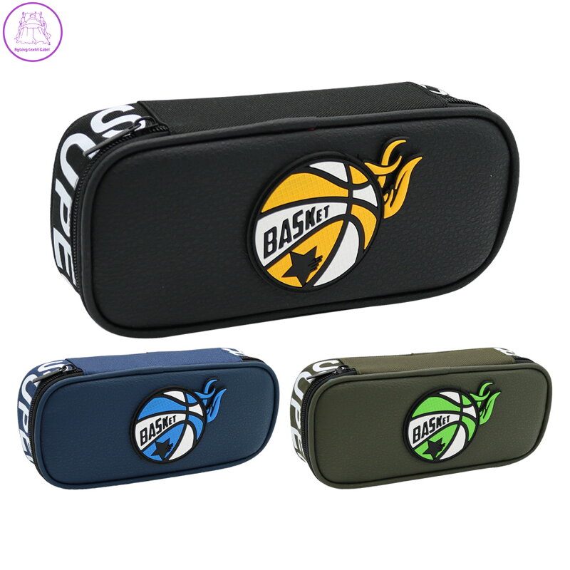 Pouzdro na pera 1-zipové s klopou, prázdné - Basket (mix 3 barev)