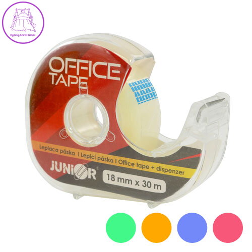 Lepiaca páska JUNIOR s dispenzorom 18 mm x 30 m, mix 5 farieb Lepiaca páska JUNIOR s dispenzorom 18 mm x 30 m, mix 5 farieb