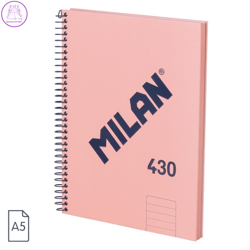 Blok linkovaný se spirálou A5 MILAN 80 listů, růžový