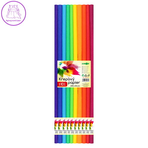 Krepový papír JUNIOR - sada SPECTRUM 10 ks 50cm Krepový papír JUNIOR - sada SPECTRUM 10 ks 50cm