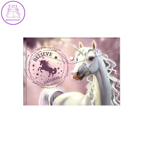Obal PP s patentkou A5, Believe in Unicorns