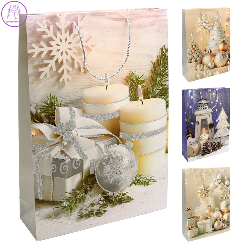 Dárková taška vánoční 2441 velikost XL 40 x 13 x 56 cm (mix 4 vzorů)