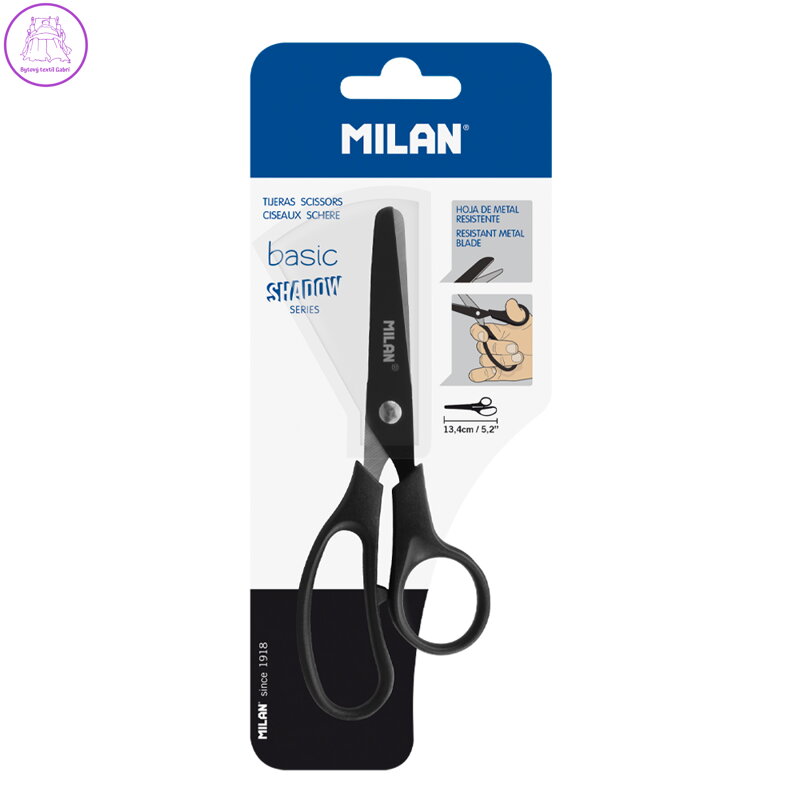 Nůžky školní, černé MILAN 13,4 cm Nůžky školní, černé MILAN 13,4 cm