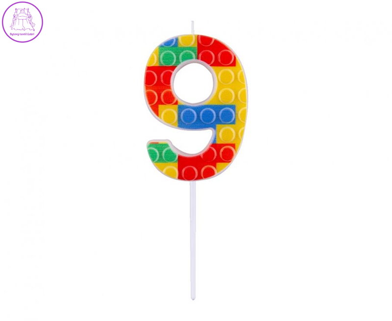 Dortová svíčka - číslo "9" Bloky 10,5 cm