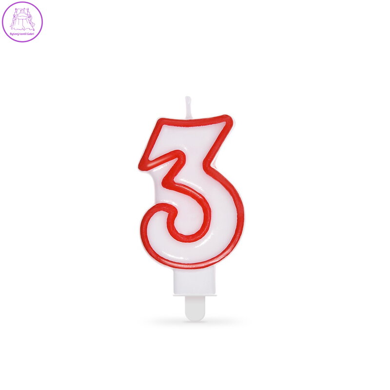 Svíčka číslovat "3" 75 mm Svíčka číslovat "3" 75 mm