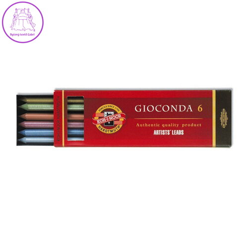 Grafitové tuhy KOH-I-NOOR 2B / 5,6 mm, 6 ks, metalické