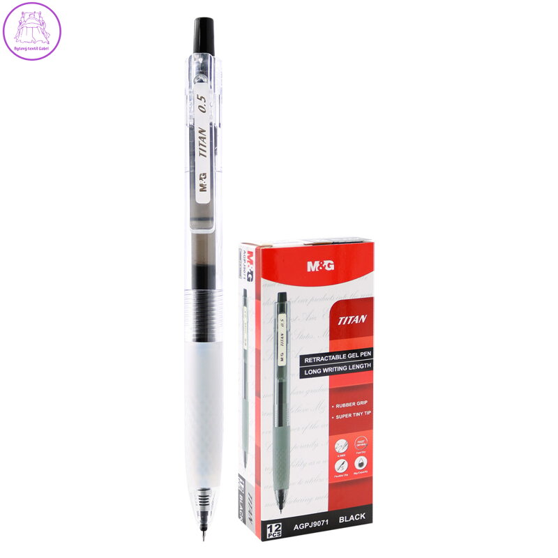 Roller gelový M&G TITAN zasouvací, hrot 0,5 mm, černý inkoust