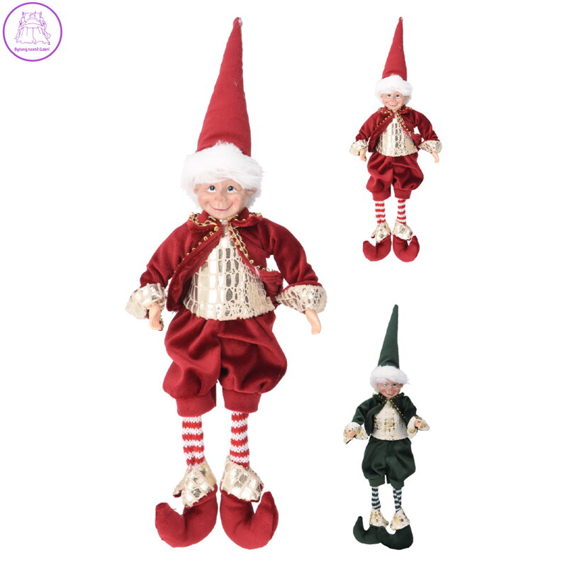 Vánoční skřítek 40 cm, ( 2 varianty )