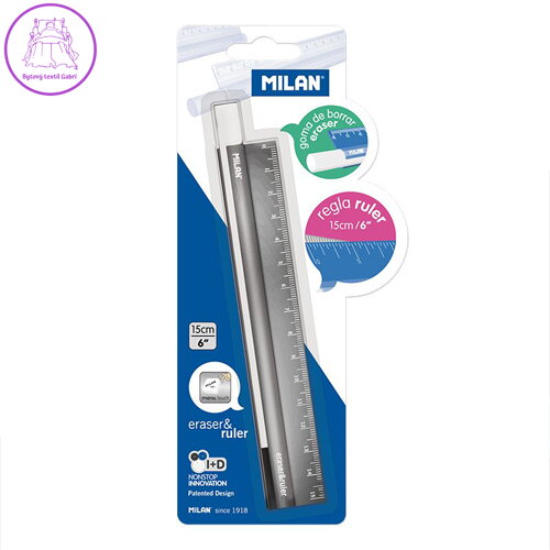 Pravítko kovové Metal touch 15 cm + guma - blistr Pravítko kovové Metal touch 15 cm + guma - blistr