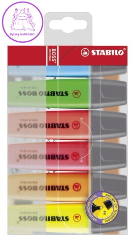 Zvýrazňovač STABILO BOSS ORIGINAL, sada 6 ks s různými barvami
