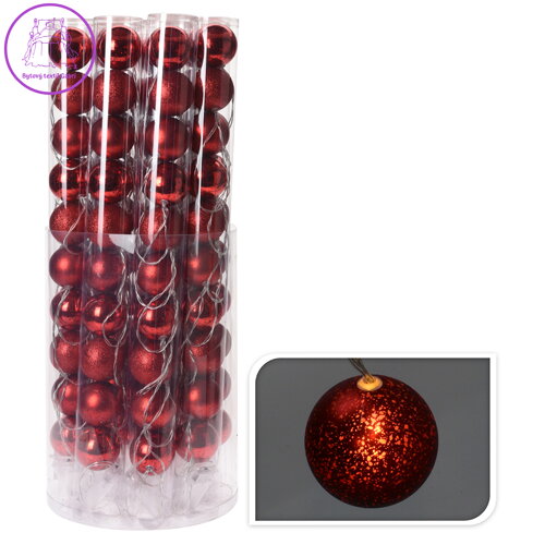 Svítící řetěz 10 LED - červené koule 10x60 mm, 280 cm Svítící řetěz 10 LED - červené koule 10x60 mm, 280 cm