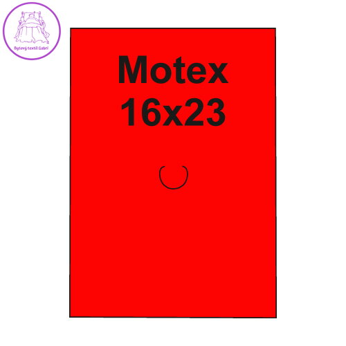 Etikety cen. MOTEX 16x23 hranaté, 870 etikiet/kotúčik, červené