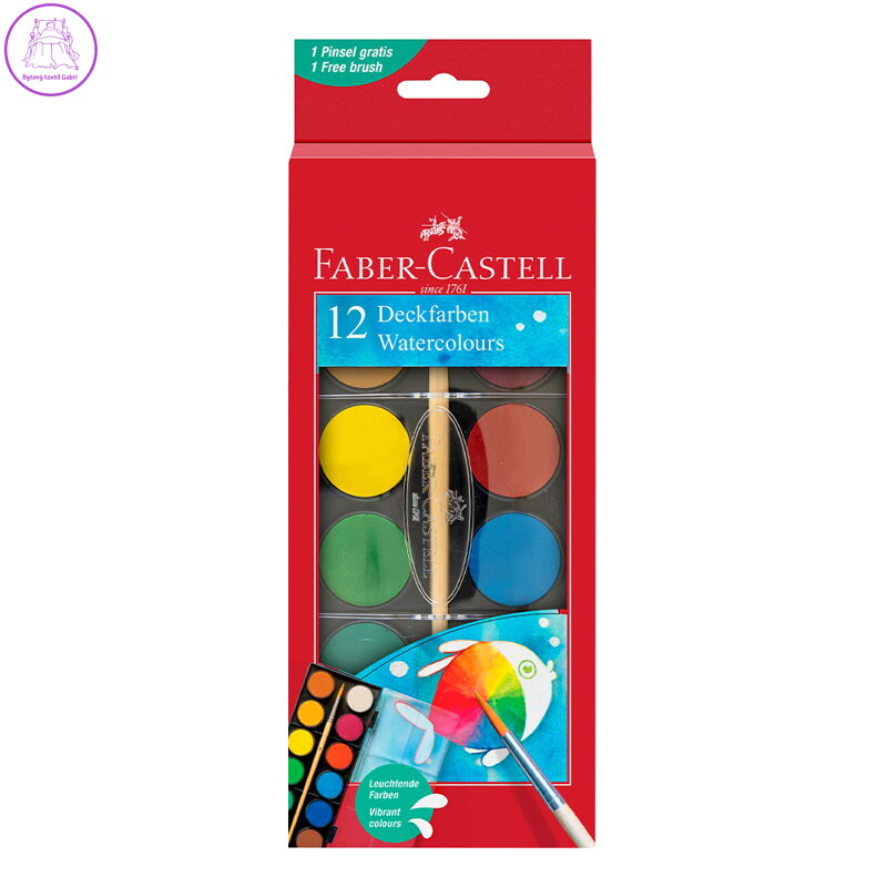 Vodové barvy Faber-Castell 12 barevné Vodové barvy Faber-Castell 12 barevné