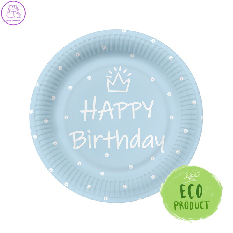 Papírový talíř PAW Eco 23 cm Special Day - light blue Papírový talíř PAW Eco 23 cm Special Day - light blue