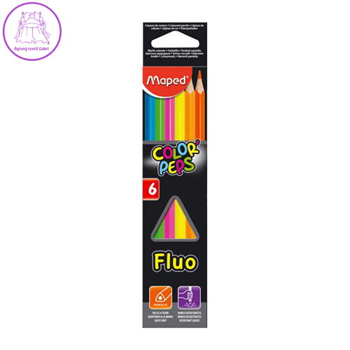 Pastelky MAPED "COLOR'PEPS FLUO", 6 ks Pastelky MAPED "COLOR'PEPS FLUO", 6 ks
