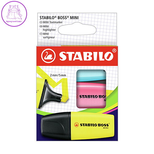 Zvýrazňovač - STABILO BOSS MINI - 3 ks balení - žlutá, modrá, růžová Zvýrazňovač - STABILO BOSS MINI - 3 ks balení - žlutá, modrá, růžová