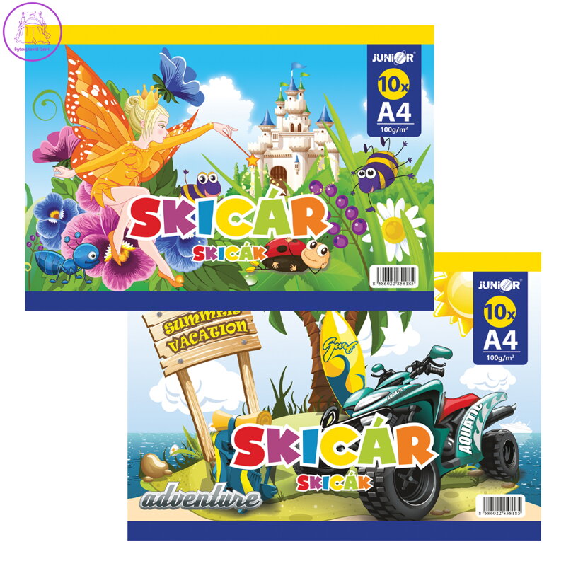 Skicár A4 10-listový, 100g/m2, mix Skicár A4 10-listový, 100g/m2, mix