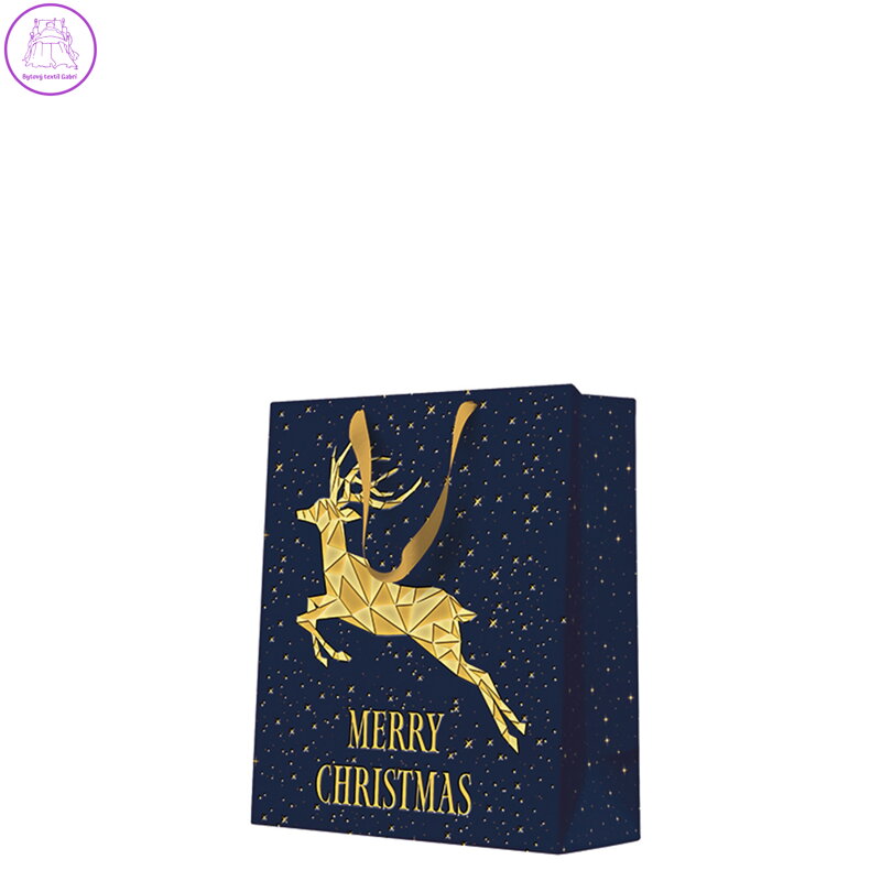 Dárková taška stredne velká - PREMIUM Gold Deer 20x10x25 cm