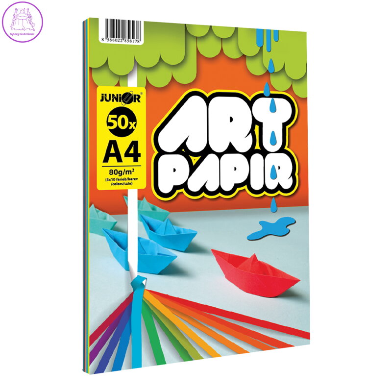 Zložka farebného papiera - ART PAPIR A4 80g (50 ks) mix 10 farieb/x5