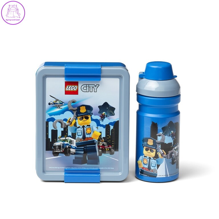 LEGO City svačinový set (láhev a box) - modrá