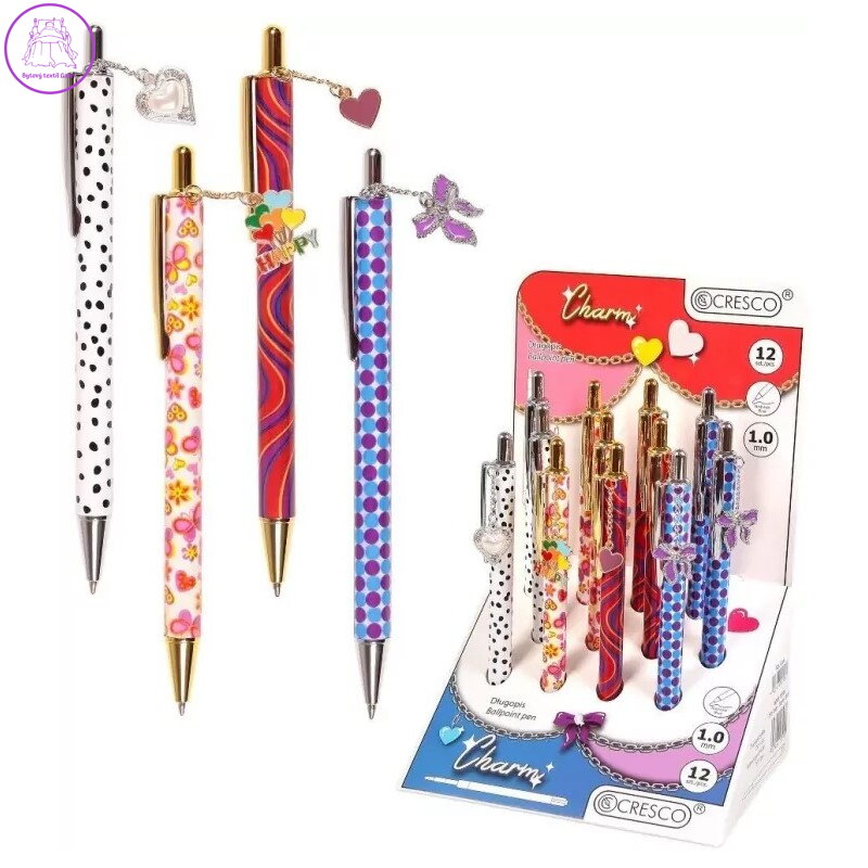 Pero kuličkové CHARM (mix /cena za 1 ks) modrá náplň