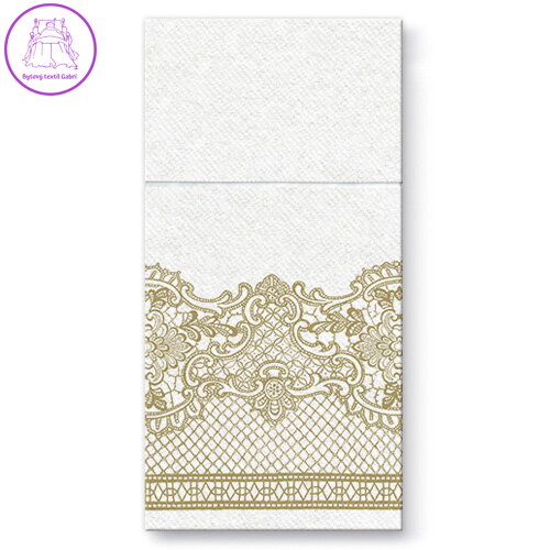 Kapsy na příbory PAW AIRLAID 40x40cm Royal Lace Gold, 25 ks/bal Kapsy na příbory PAW AIRLAID 40x40cm Royal Lace Gold, 25 ks/bal