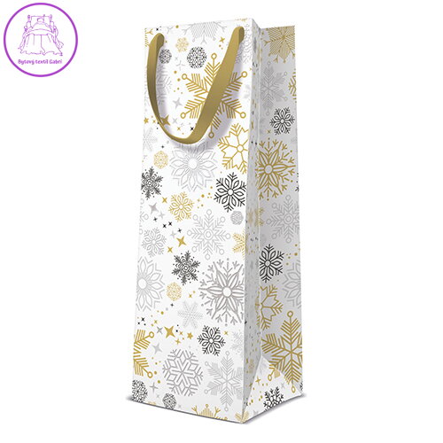 Dárková taška PAW Metallic Snowflakes bottle Dárková taška PAW Metallic Snowflakes bottle