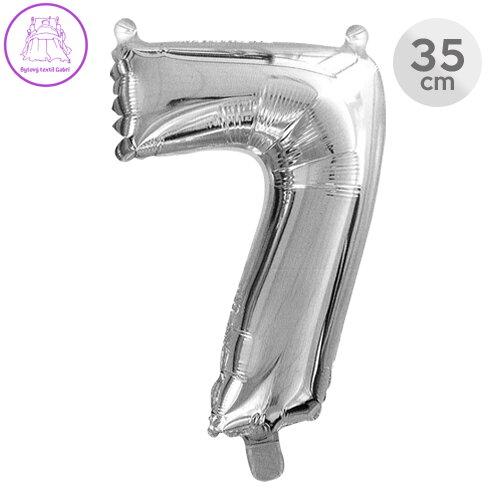 Balón narozeninový 35 cm - číslo 7, stříbrný Balón narozeninový 35 cm - číslo 7, stříbrný