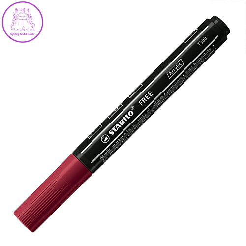 Akrylový popisovač STABILO FREE Acrylic T300 Kulatý hrot 2-3 mm - purpurový Akrylový popisovač STABILO FREE Acrylic T300 Kulatý hrot 2-3 mm - purpurový