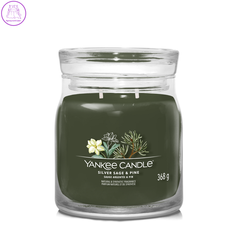 Svíčka Yankee Candle - Silver Sage & Pine, střední