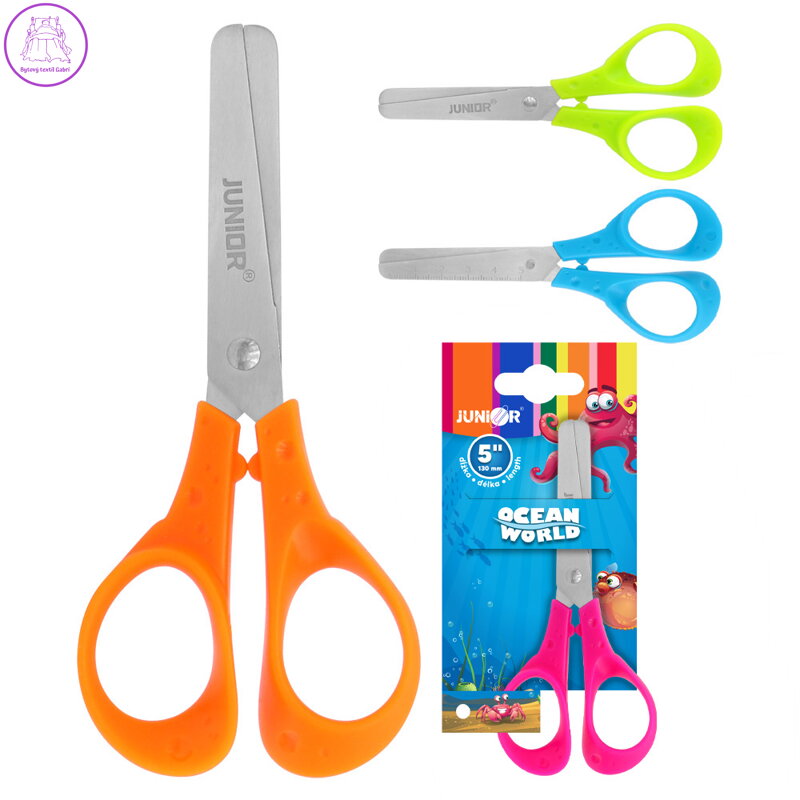 Nůžky dětské JUNIOR Ocean World 5" 130 mm pro praváky, mix barev
