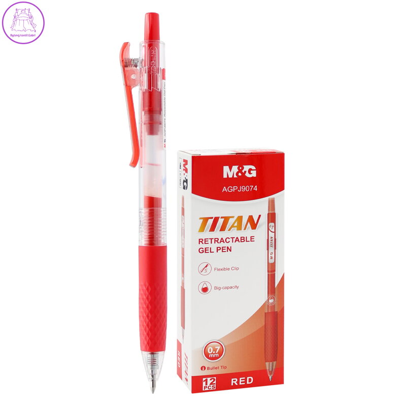 Roller gelový M&G TITAN zasouvací, hrot 0,7 mm, červený inkoust