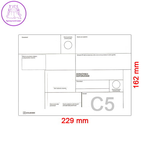 Obálky C5 162x229 mm doporučeně, 500 ks Obálky C5 162x229 mm doporučeně, 500 ks