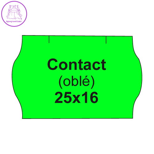Etikety cen. CONTACT 25x16 oblé - 1125 etikiet/kotúčik, zelené