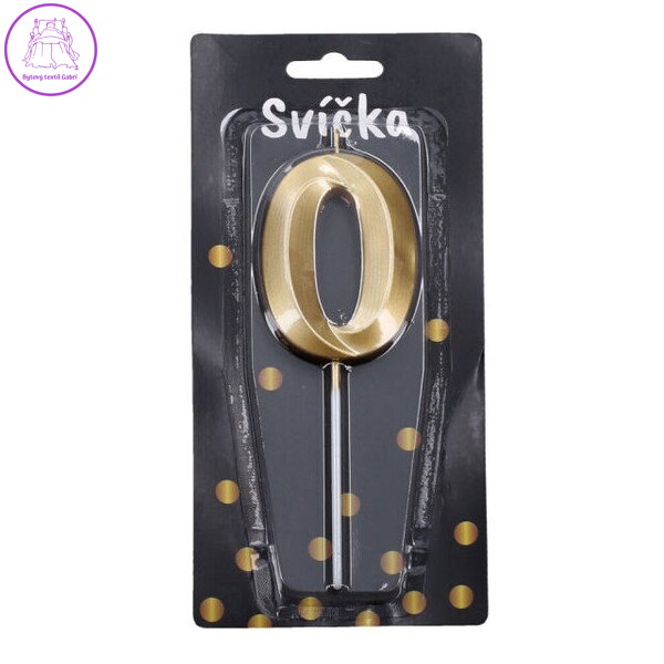 Svíčka dortová - Párty zlatá č. 0 Svíčka dortová - Párty zlatá č. 0