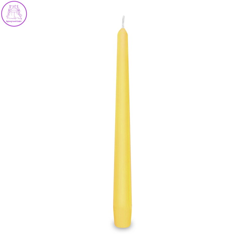 Svíčka kónická 245 mm, žlutá (10 ks v bal.)