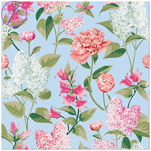 Ubrousky PAW L 33x33cm Lilac with peonies