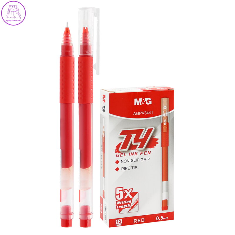 Gelové pero M&G T4 (0,5 mm) - červená náplň