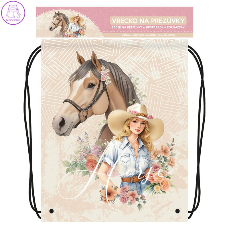 Vrecko na prezuvky s potlačou JUNIOR S7 - Horse Vrecko na prezuvky s potlačou JUNIOR S7 - Horse