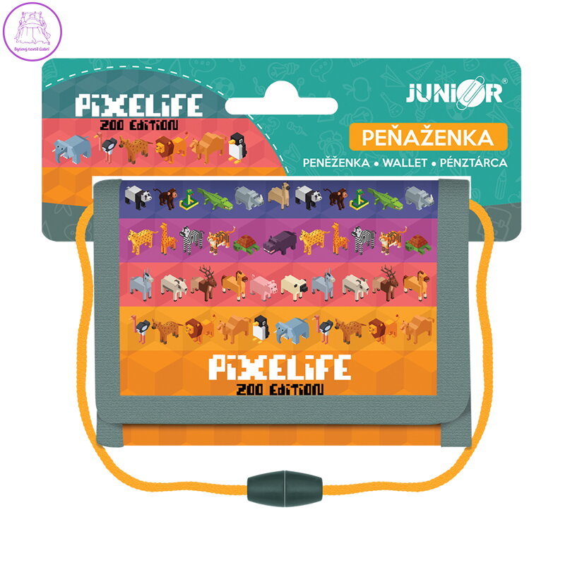 Dětská textilní peněženka JUNIOR S8 - Pixelife Zoo Edition