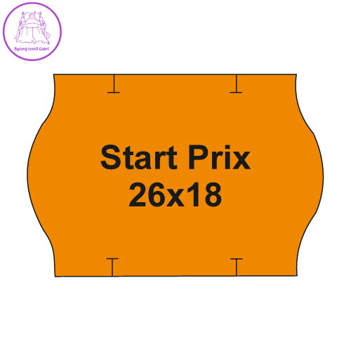 Etikety cen. PRIX 26x18 oblé - 1000 etikiet/kotúčik, oranžové