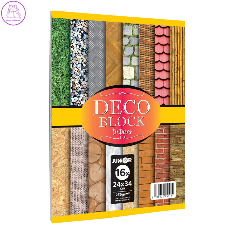 Blok dekoračného papiera - výkres DECO BLOCK B4 24x34 cm, 250g (16 ks) mix 16 vzorov Blok dekoračného papiera - výkres DECO BLOCK B4 24x34 cm, 250g (16 ks) mix 16 vzorov