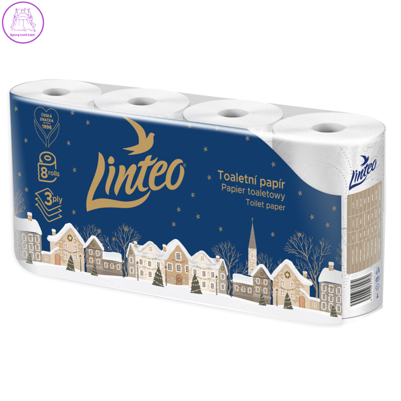 Toaletní papír Linteo DEN & NOC 8 rolí (3 vrstvý) bílý
