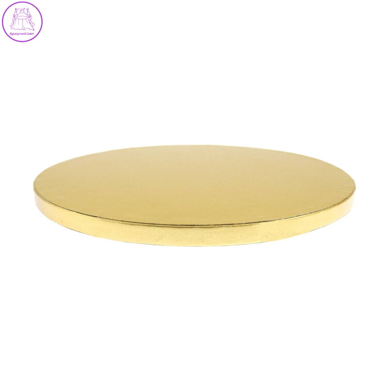 Pevný kulatý dortový podnos průměr 25 cm / tloušťka 12 mm - zlatý