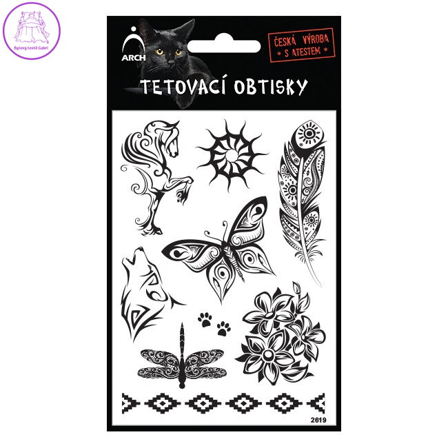 Černé tetovací obtisky - kůň